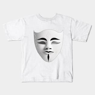 Mask White Shadow Silhouette Anime Style Collection No. 349 Kids T-Shirt